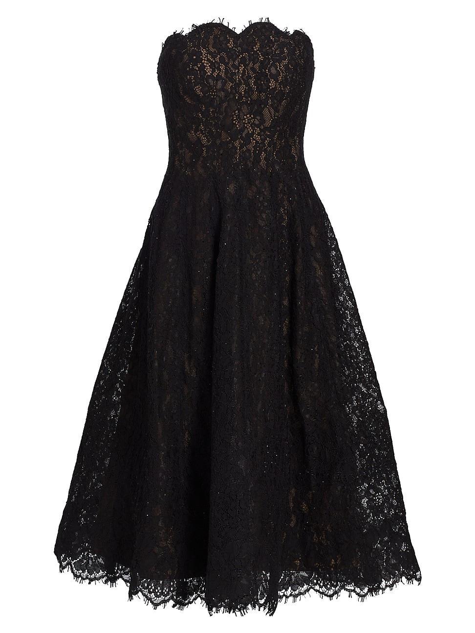 Womens Lace Strapless A-Line Dress Product Image