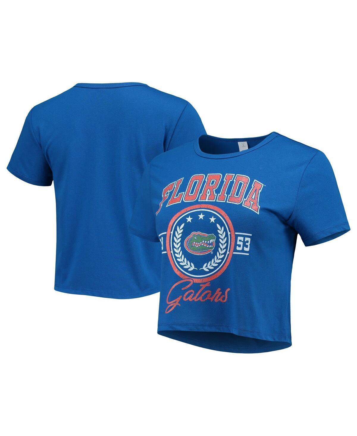 Womens ZooZatz Royal Distressed Florida Gators Core Laurels Cropped T-shirt Product Image