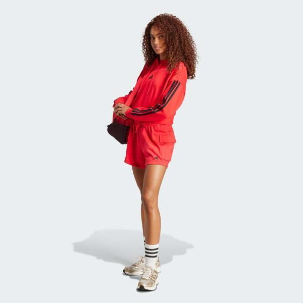 Essentials 3-Stripes French Terry Crop Hoodie Product Image