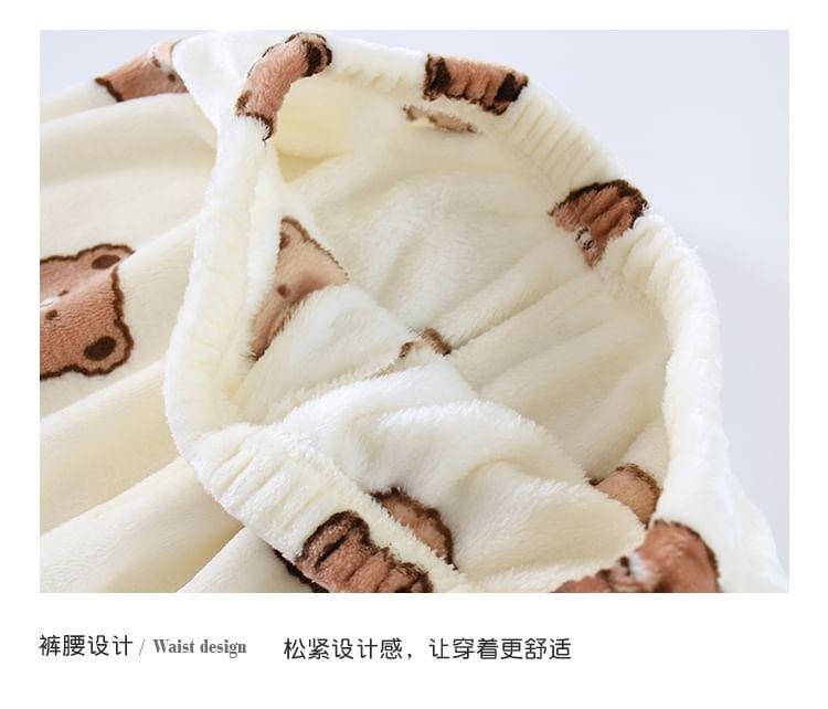 Couple Matching Bear Fleece Pajama Set Product Image