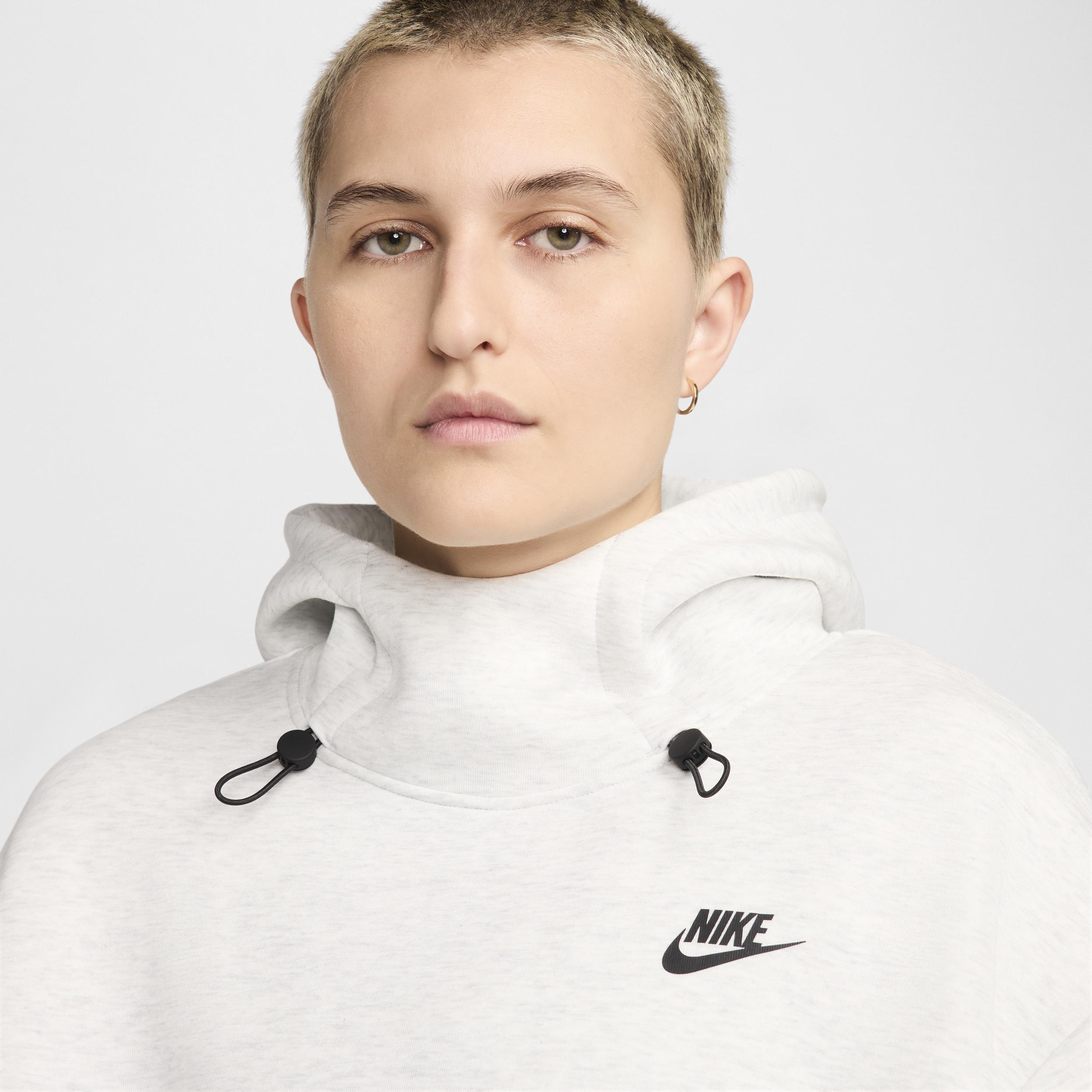 Nike Womens NSW Tech Fleece OS Hoodie - Heather/Light Grey/Black Product Image