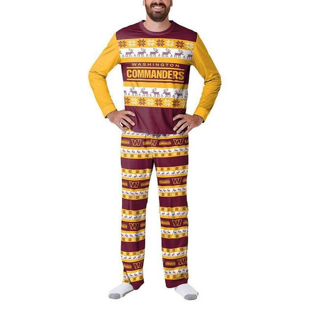 Mens FOCO Burgundy Washington Commanders Team Ugly Pajama Set Product Image