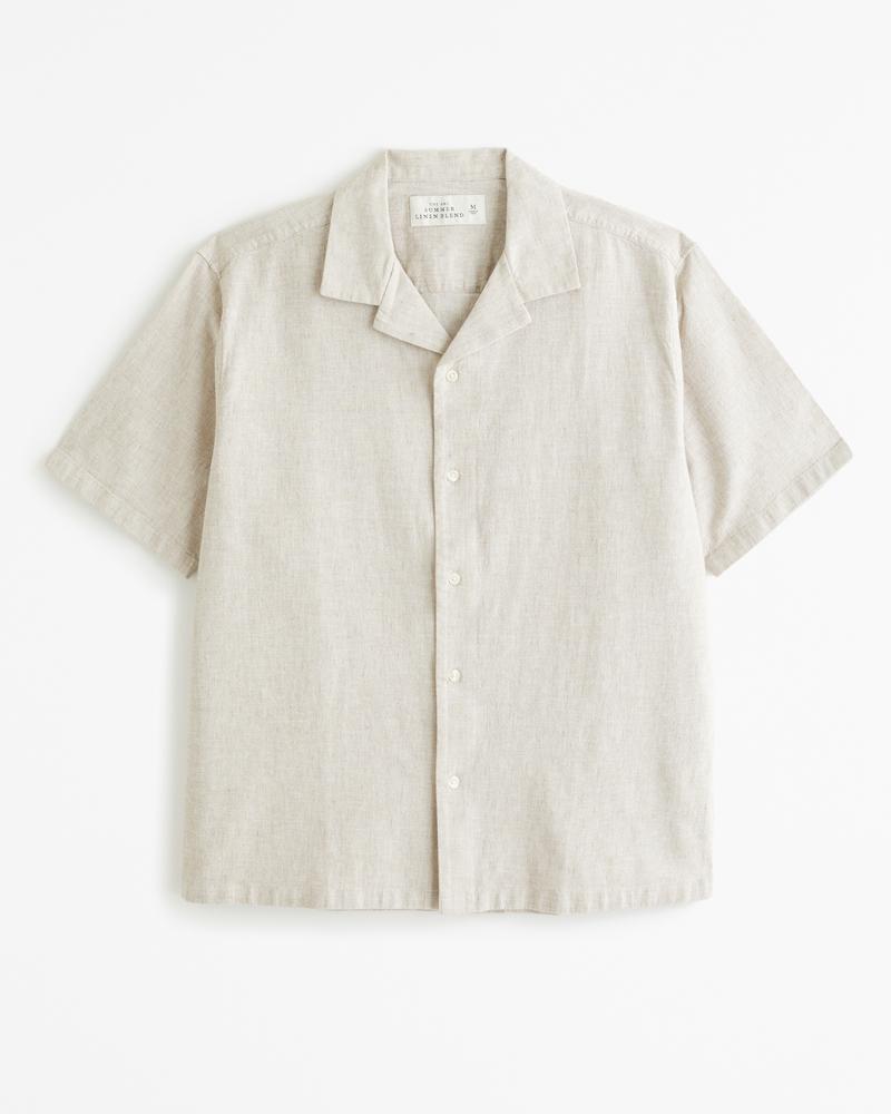 Camp Collar Summer Linen-Blend Shirt Product Image