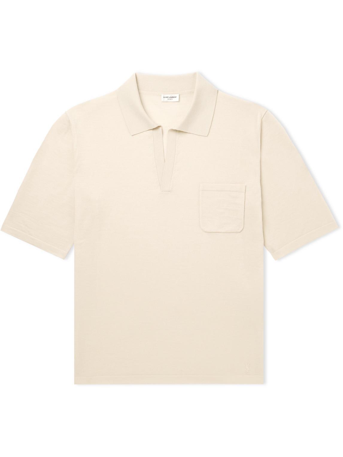 Wool Polo Shirt In Beige Product Image