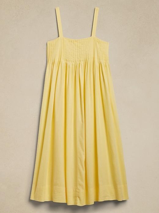 Linen-Blend Drapey Midi Dress Product Image