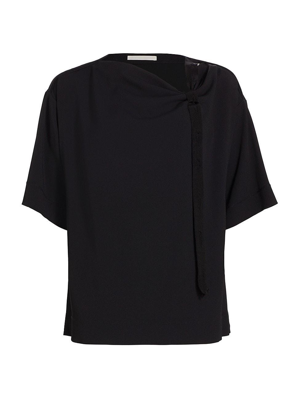 Womens Draped Tie Boatneck Top Product Image