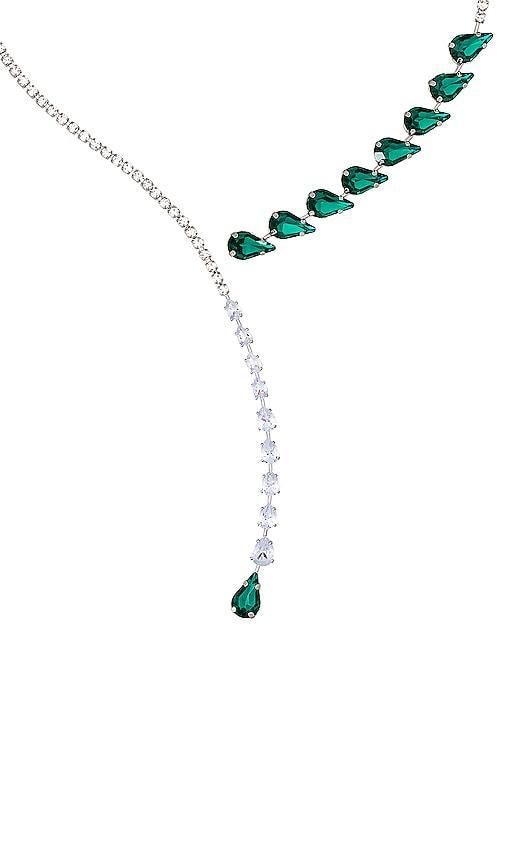 8 Other Reasons Emerald Drops Necklace in Silver - Metallic Silver. Size all. Product Image