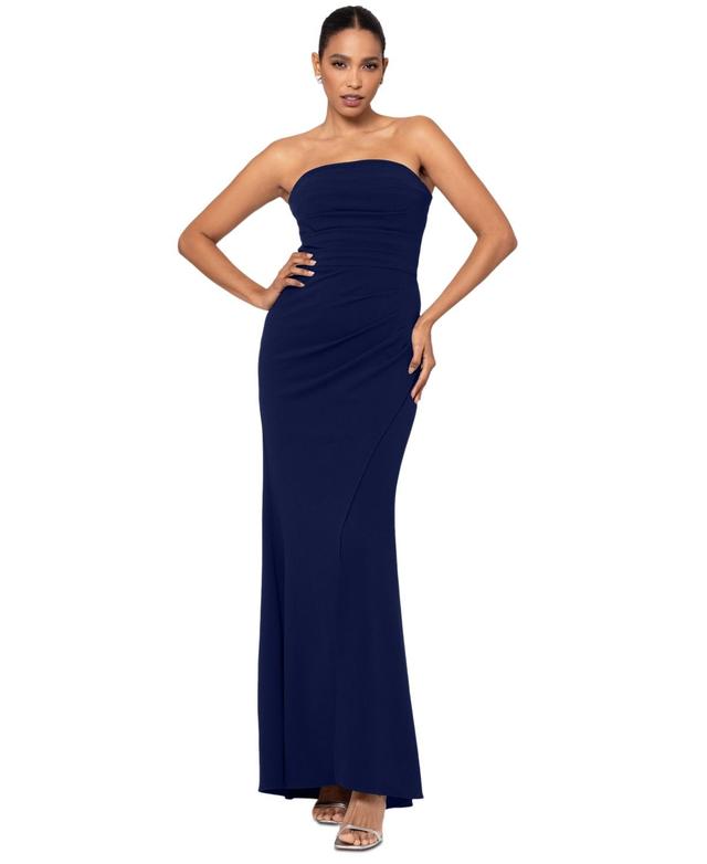 Xscape Womens Strapless Scuba Crepe Gown Product Image