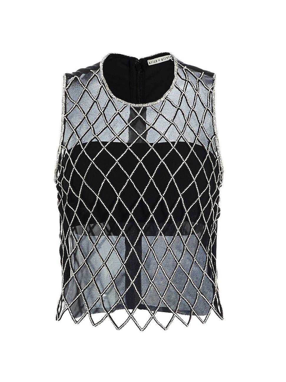 Womens Amal Embellished Net Tank Product Image