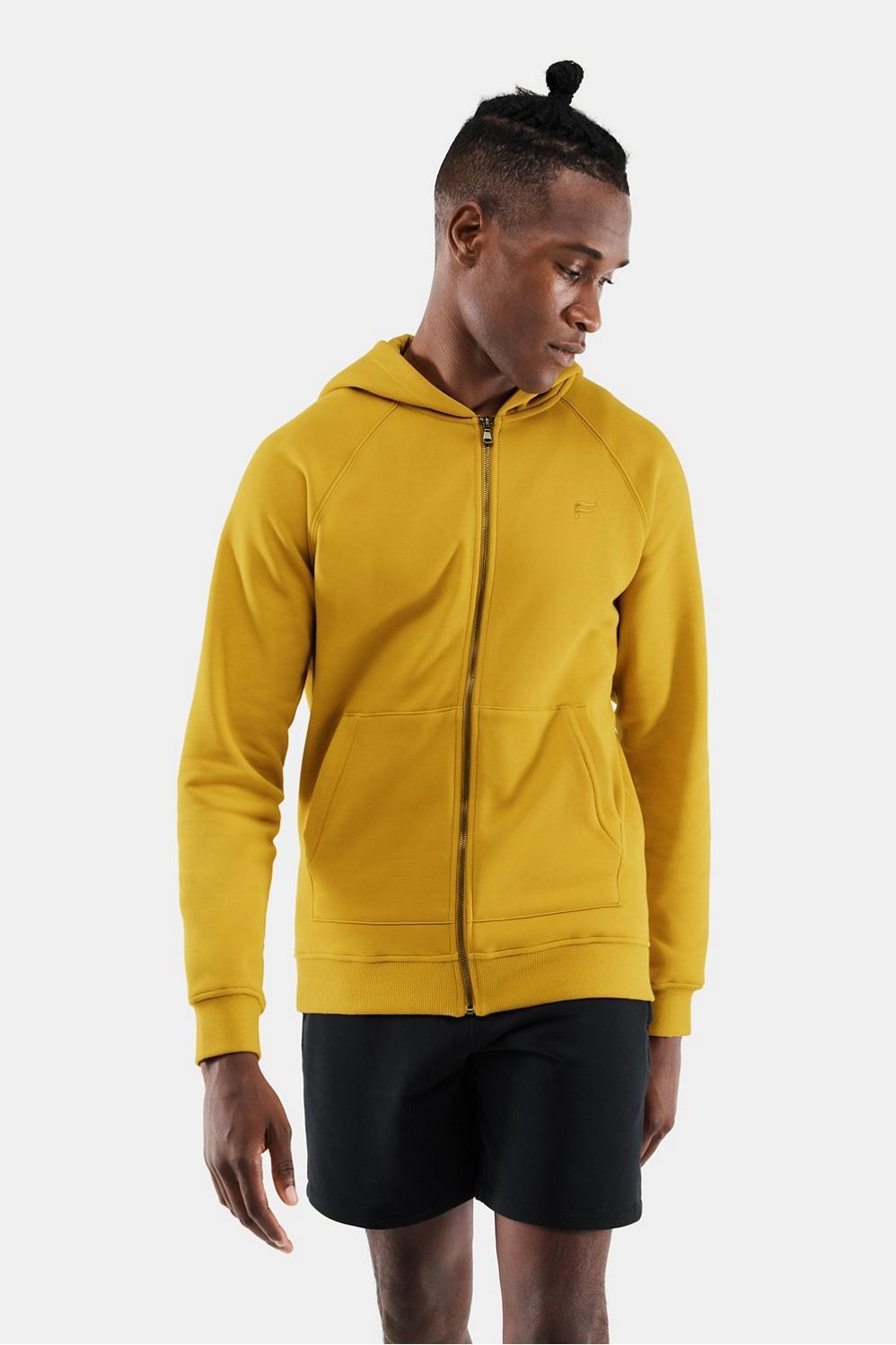 Fabletics Men The Postgame Full Zip Hoodie male Mustard Size XXL product image