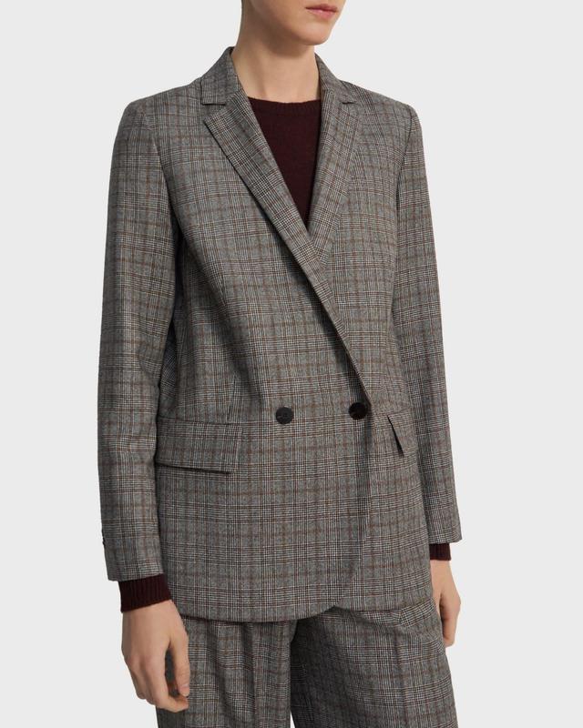 Double-Breasted Blazer in Wool Flannel Product Image