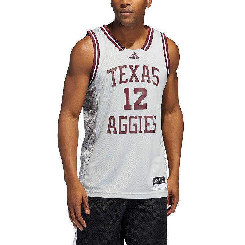 Mens adidas #12 Gray Texas A&M Aggies Reverse Retro Jersey Product Image