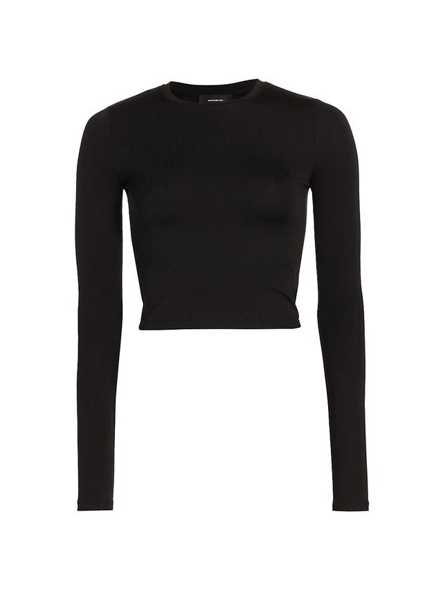 Womens Long-Sleeve Crop T-Shirt Product Image