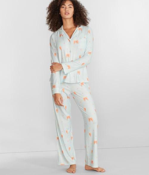 PJ Salvage Sparkling Ros Print Pajamas with Sleep Mask Product Image