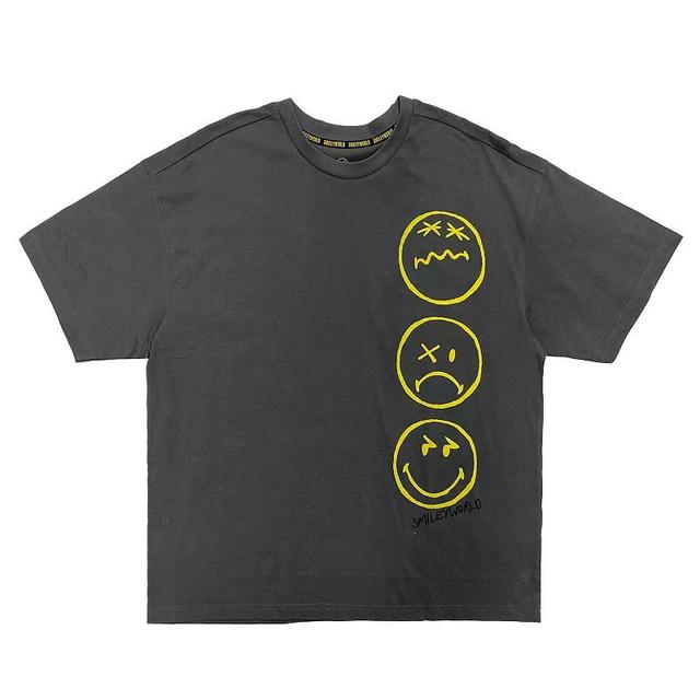 Mens Smileyworld Always Looking Foward Front Back Hit Oversized Fit Graphic Tee Product Image