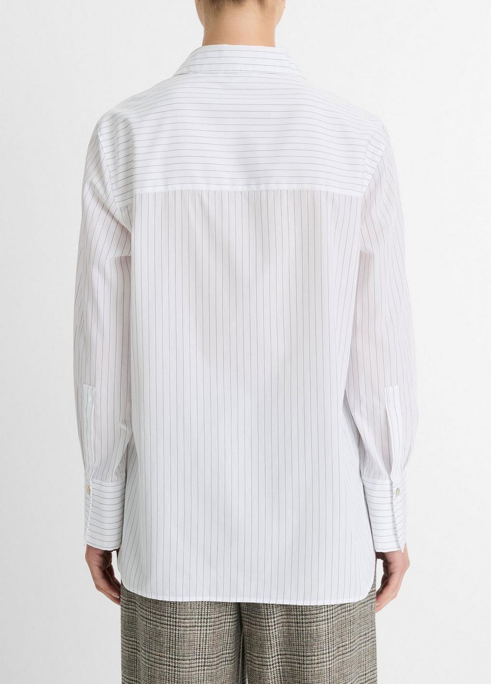 Striped Cotton Relaxed Straight Shirt Product Image