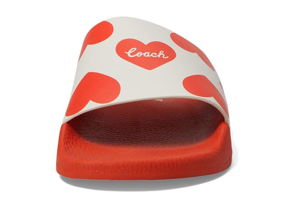 COACH Udele Logo Heart Print Pool Slides Product Image