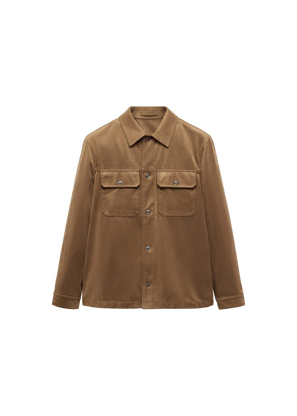 MANGO MAN - Suede effect overshirt with pockets cognacMen Product Image