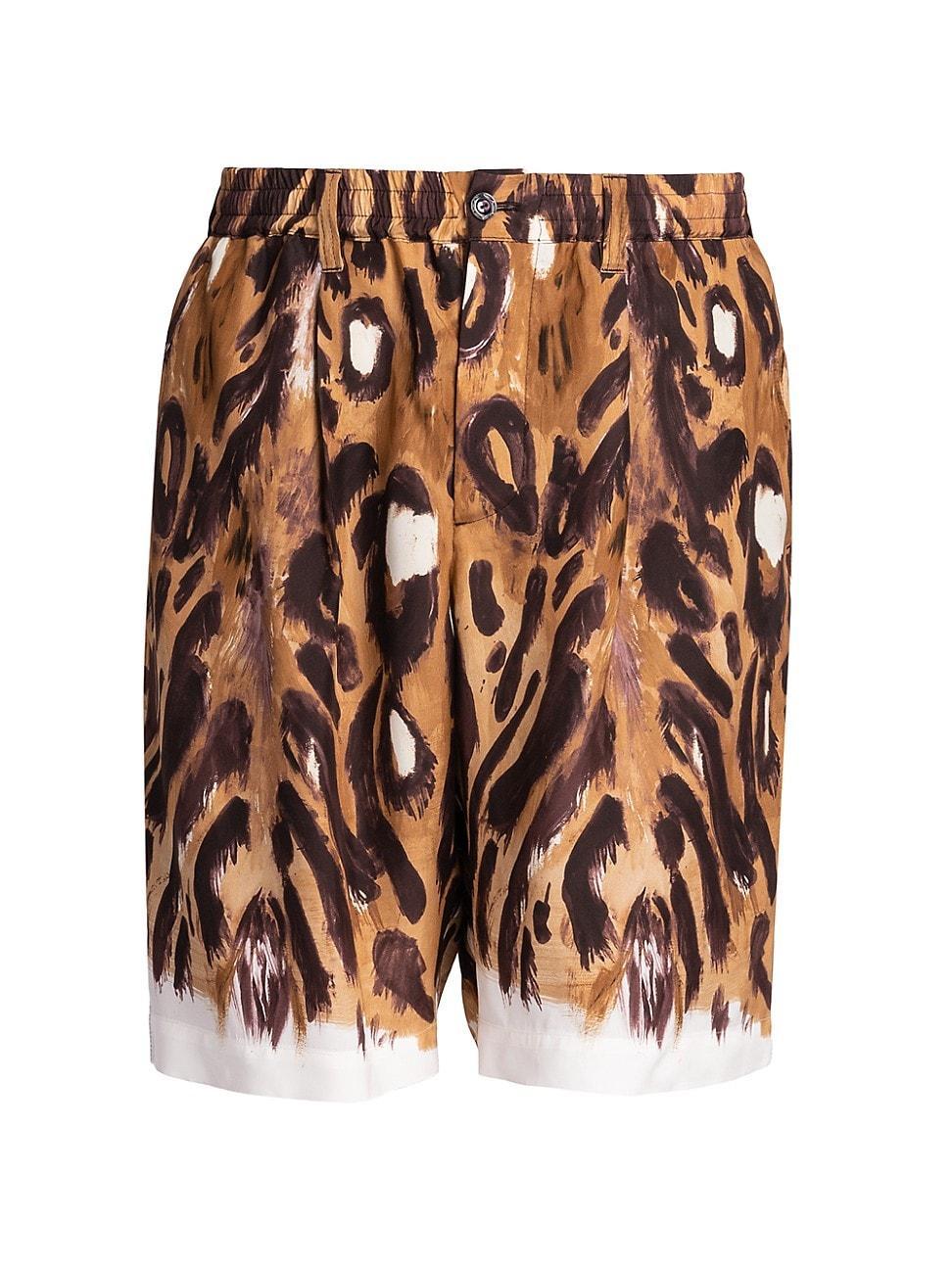 Mens Leopard-Print Bermuda Shorts Product Image