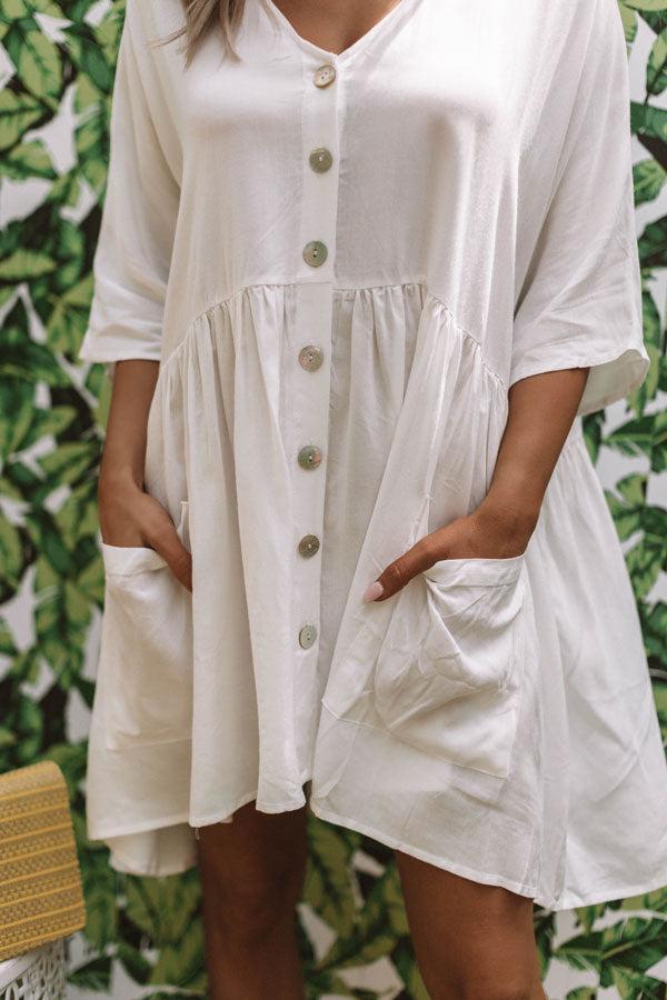 Sweet Summertime Babydoll Tunic In White Product Image