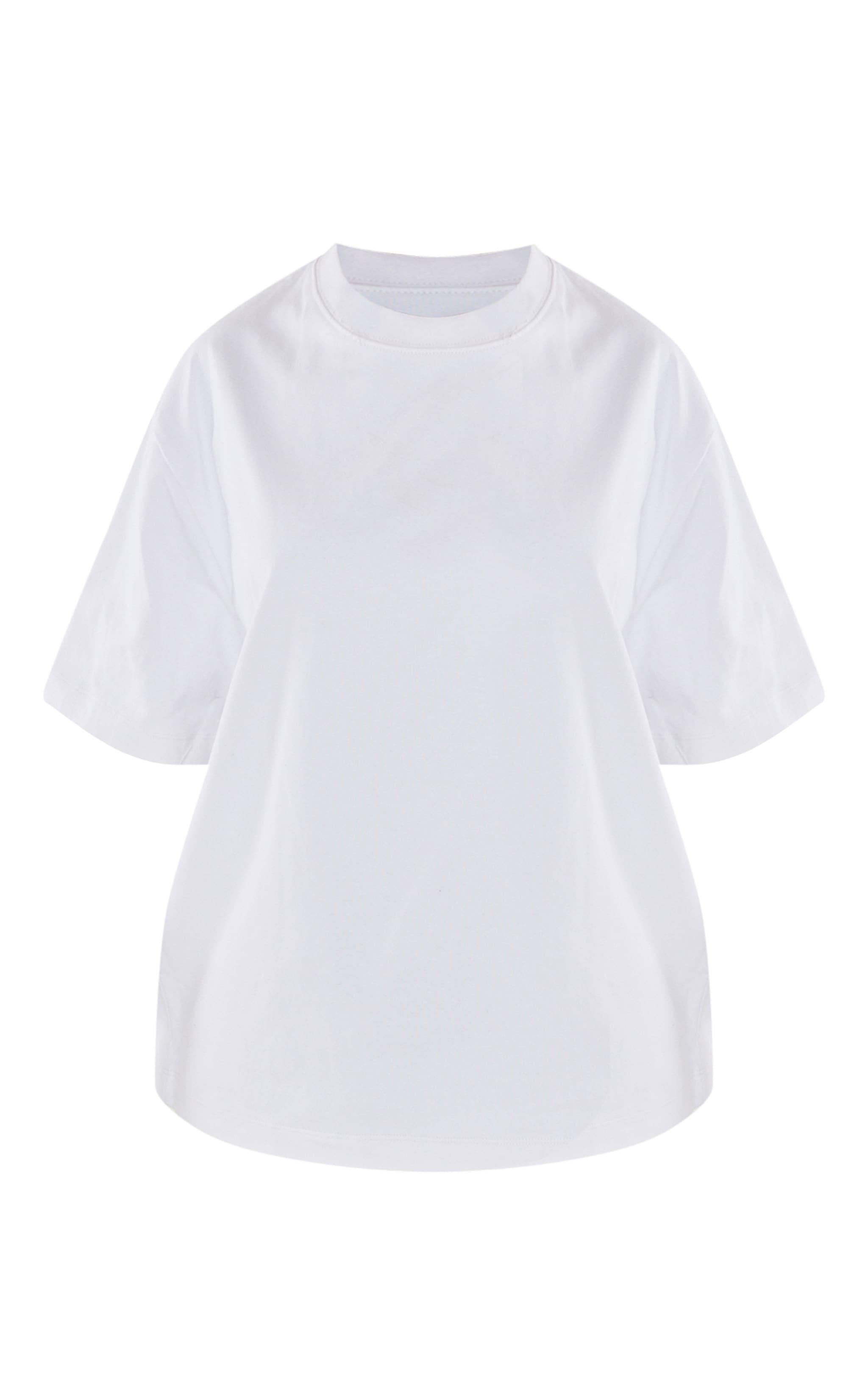 Petite White Premium Cotton Oversized T-shirt Product Image