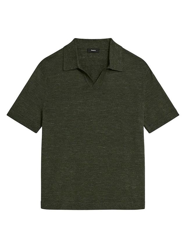 Mens Brenan Linen-Blend Polo Shirt Product Image