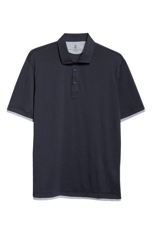 Brunello Cucinelli Cotton & Silk Jersey Polo Product Image