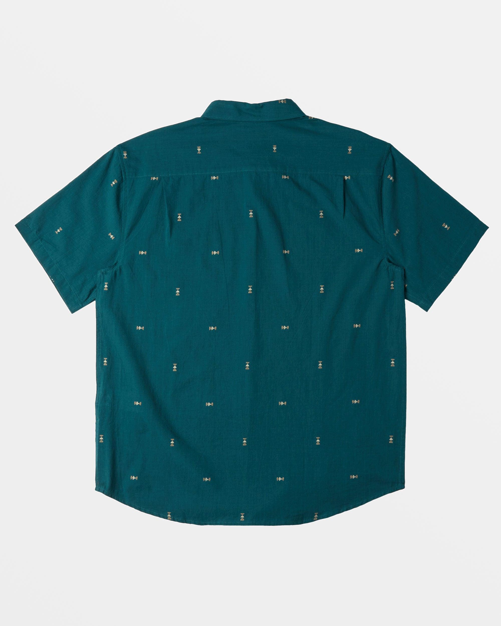 All Day Jacquard Short Sleeve Shirt - Real Teal Male Product Image