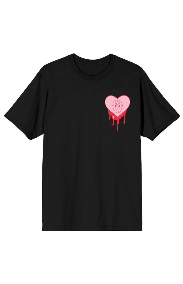 Men's Friday the 13th Mask Heart T-Shirt Product Image