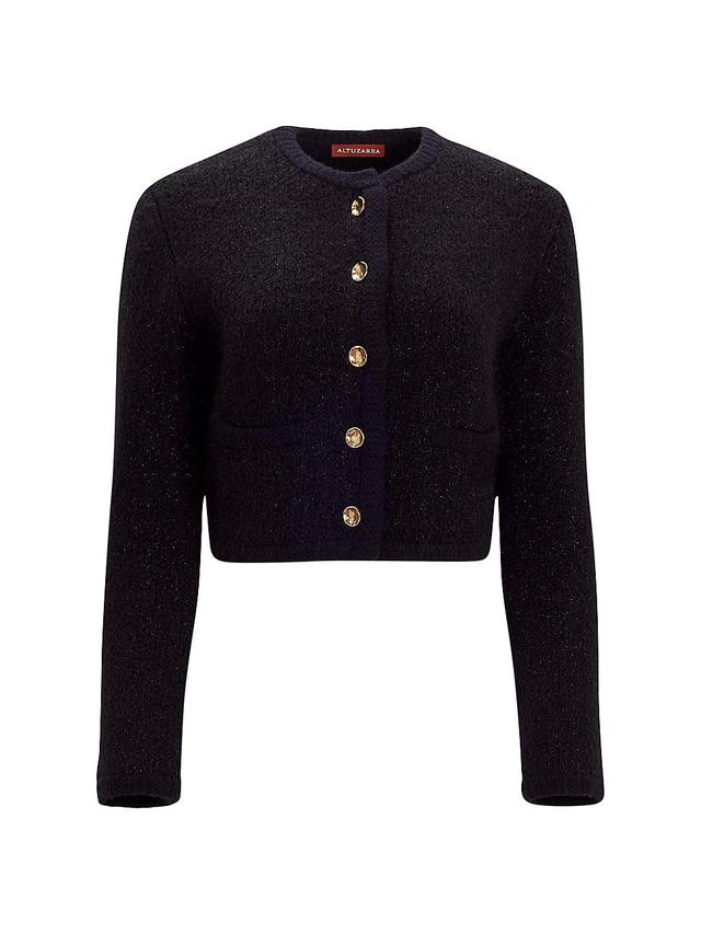 Womens Napoline Shimmer Crop Cardigan Product Image