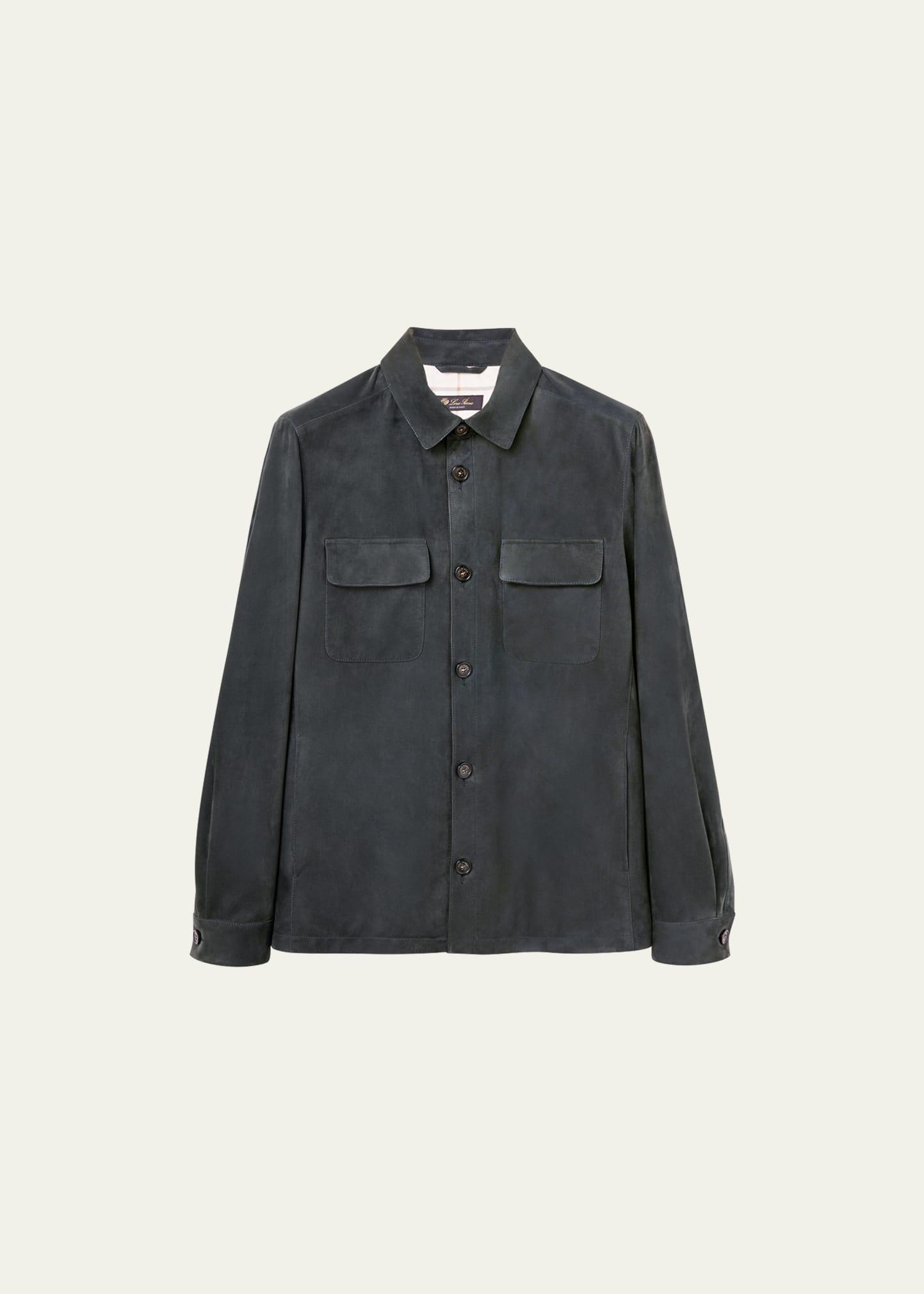 Mens Solid Suede Overshirt Product Image