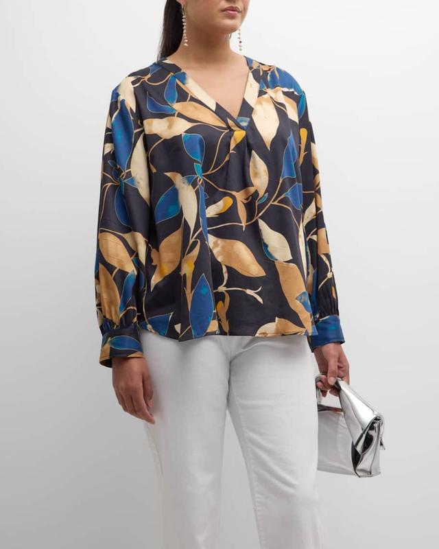 Plus Size Celeste Floral-Print Cotton Top Product Image