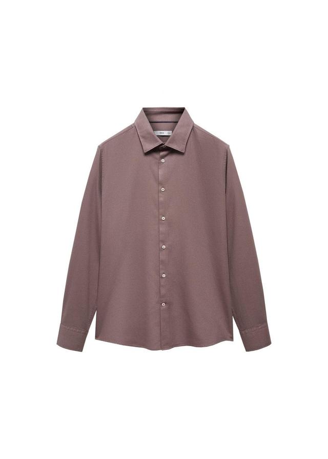 MANGO MAN - Slim-fit cotton structured shirt violetMen Product Image