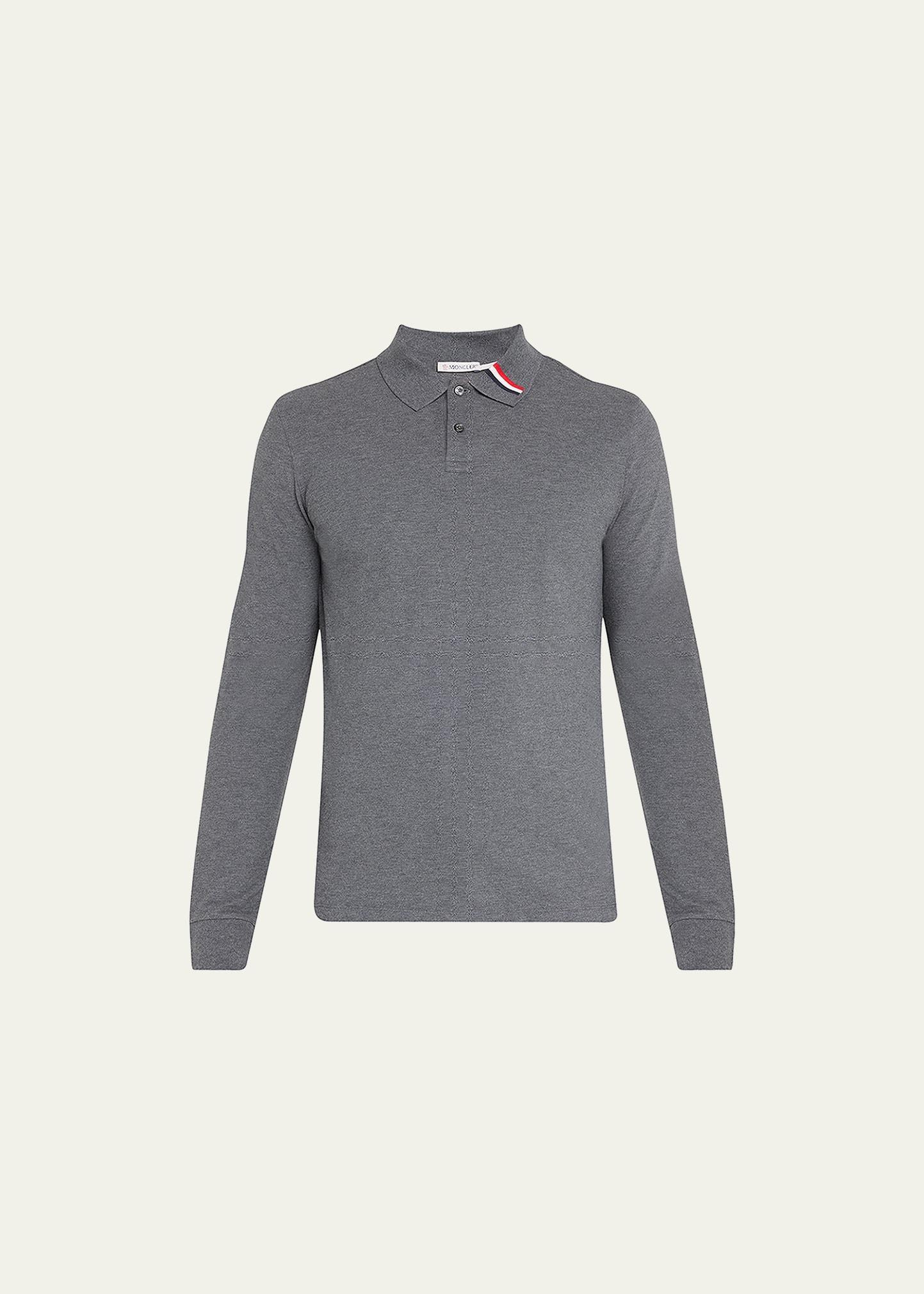 Moncler Logo Patch Long Sleeve Cotton Polo product image