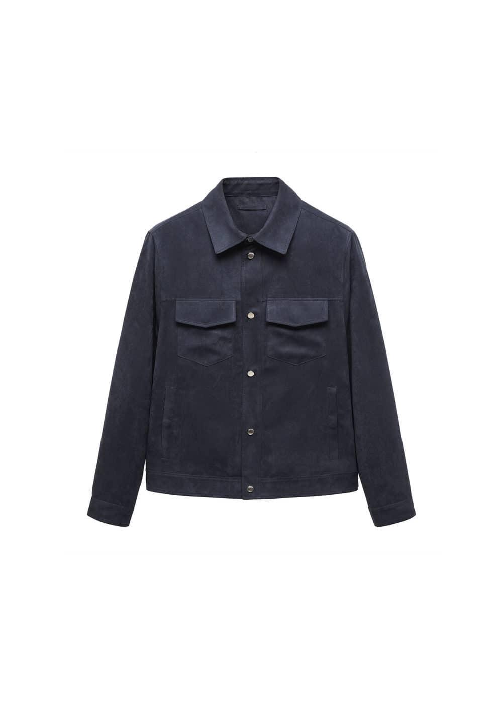 MANGO MAN - Suede-effect jacket with pockets dark navyMen Product Image