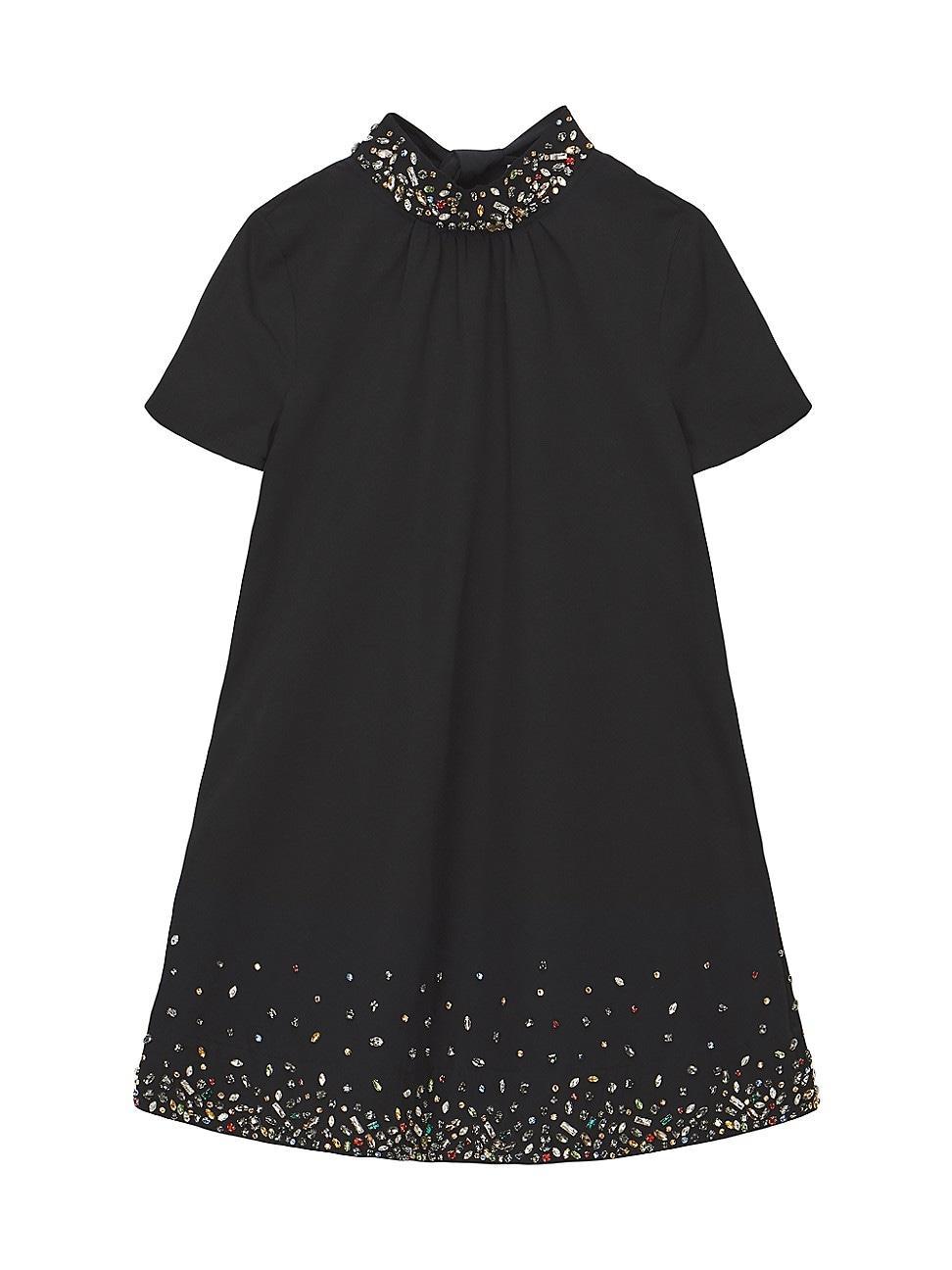 STAUD Ilana Crystal Embellished Cotton Blend Minidress Product Image