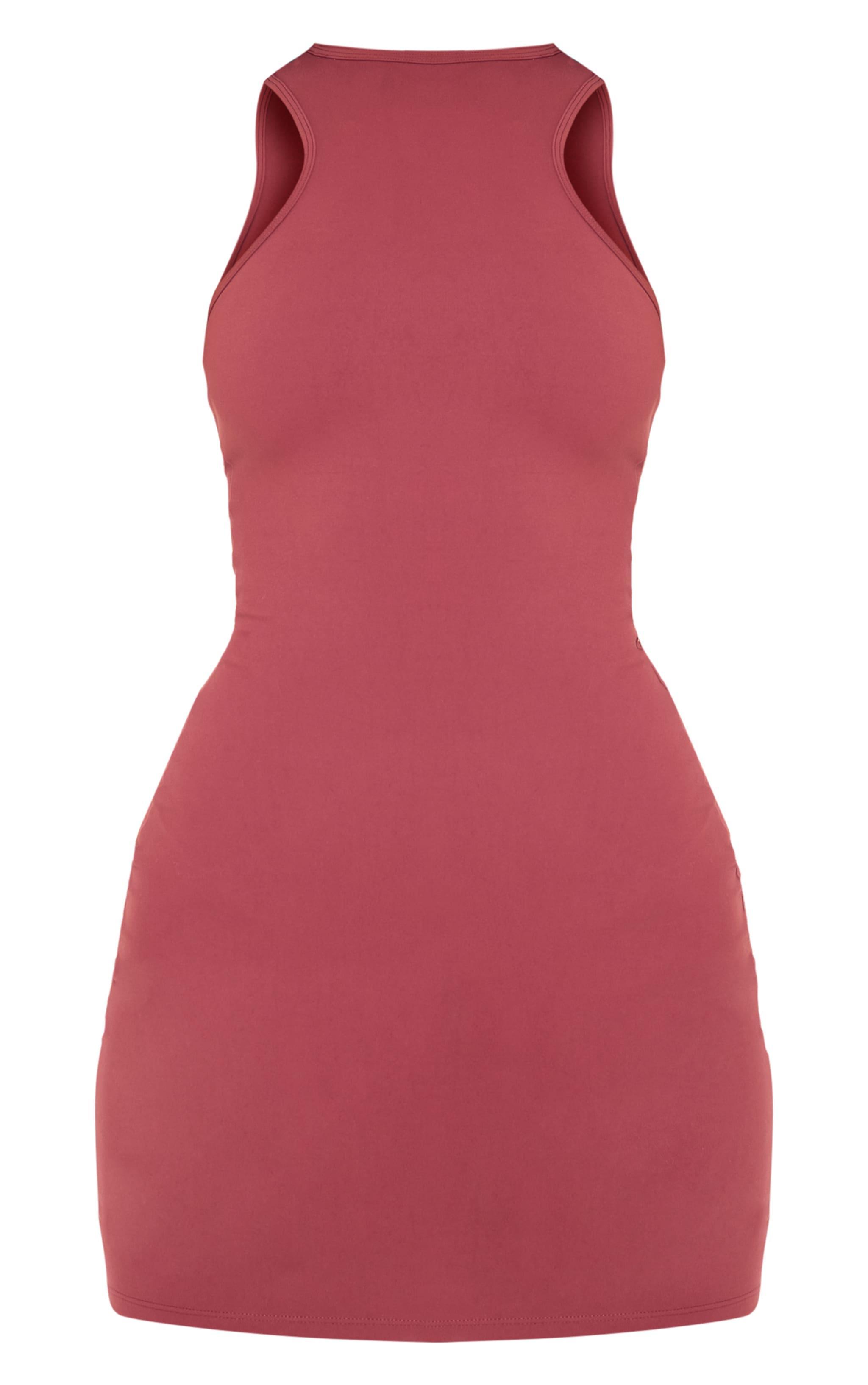 Red Snatched Sculpt Racer Dress Product Image