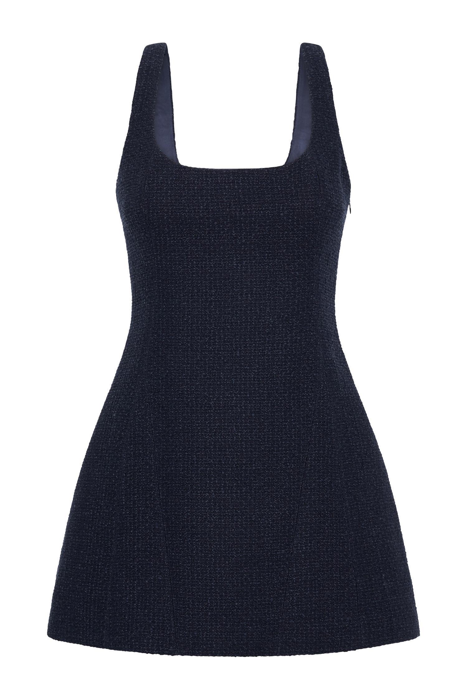 Beth Boucle Mini Dress - Navy Product Image