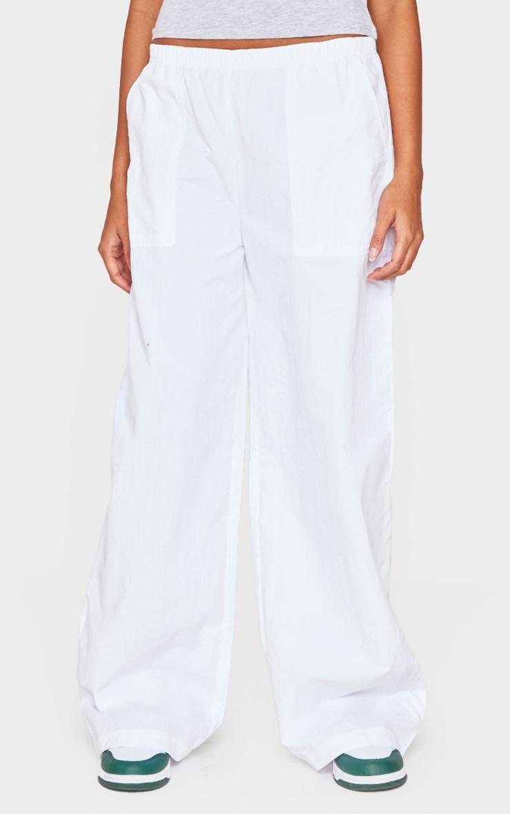 White Shell Wide Leg Pants Product Image