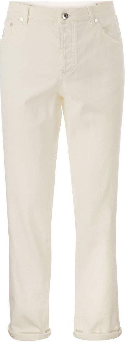 Men's Five-pocket Traditional Fit Trousers In White Product Image