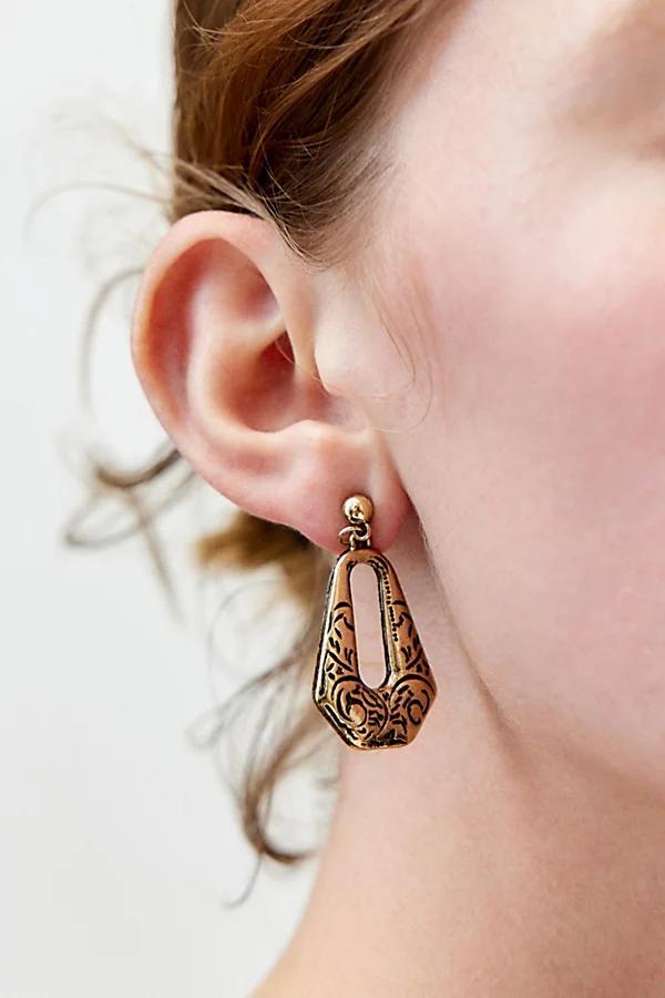 Ansel Etched Drop Earring Womens at Urban Outfitters Product Image