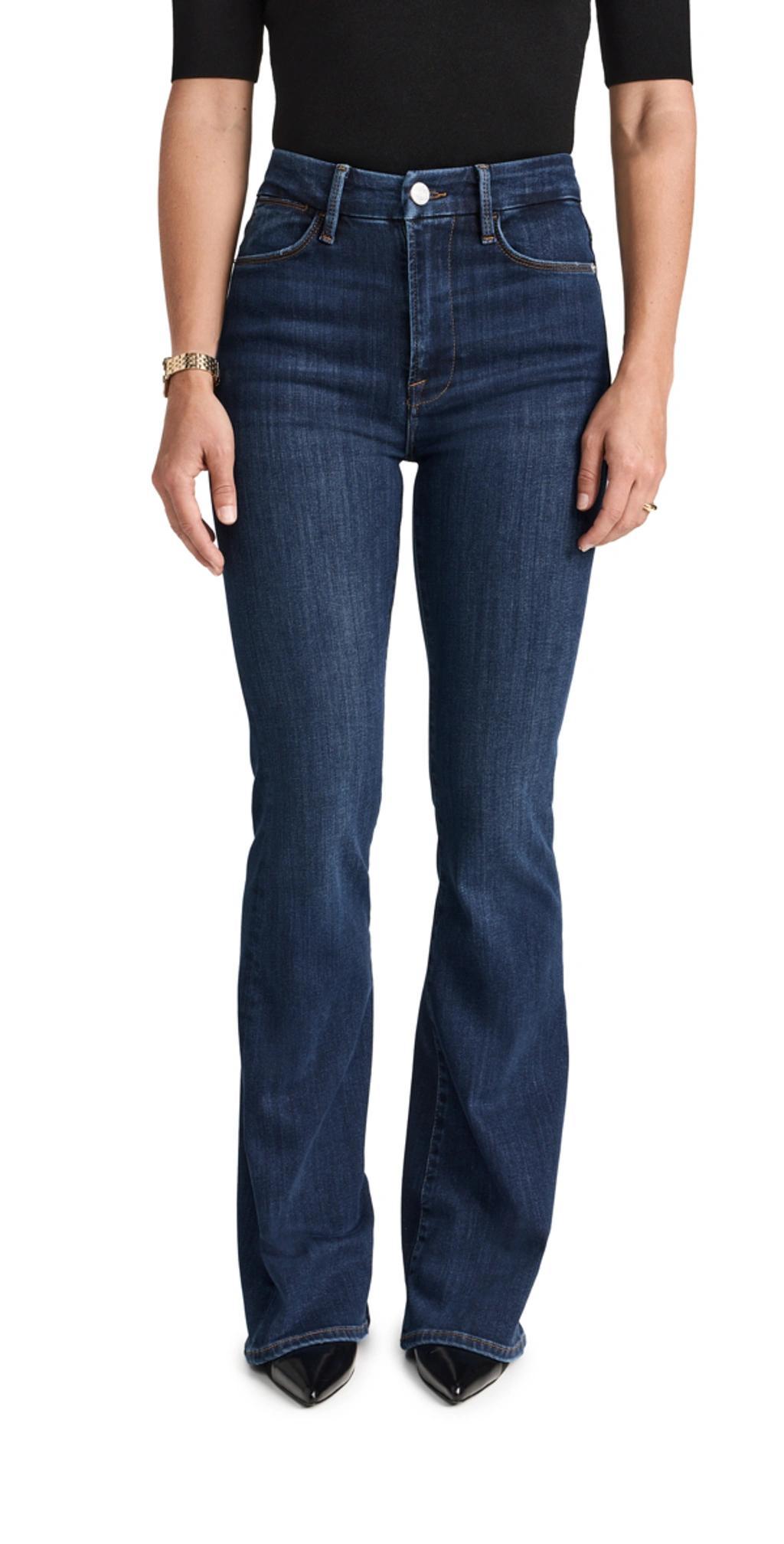 Petite Le Pixie Super High Flare Jeans In Majesty product image