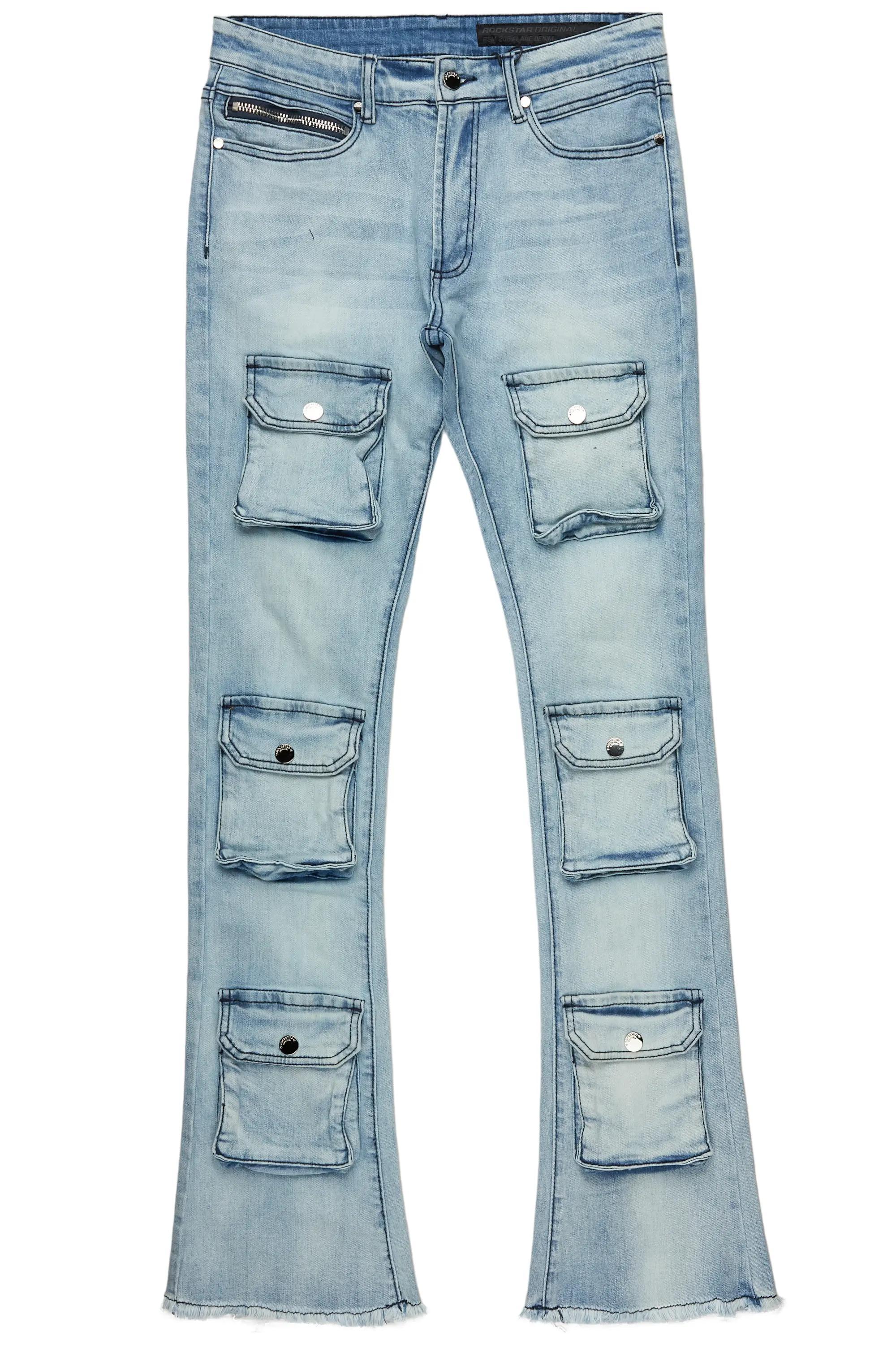 Tenzin Blue Stacked Flare Jean Male Product Image