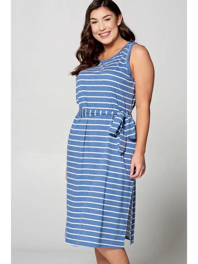 Sleeveless Stripe Midi Dress Product Image