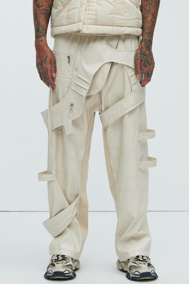 Split Vision Belted Pants - Cream Product Image