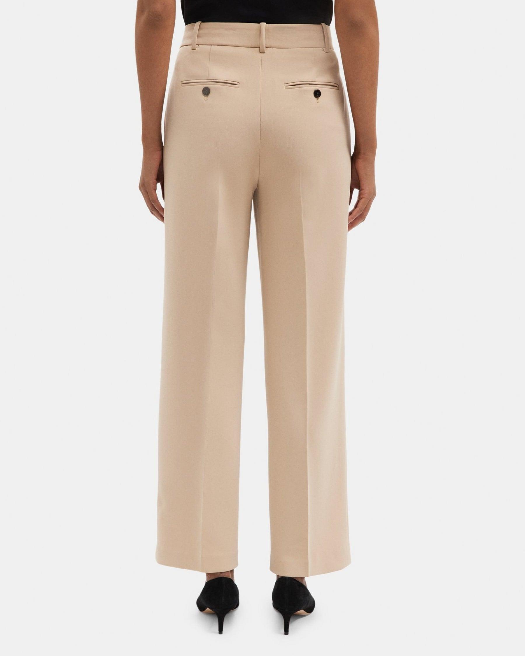 Pleated Wide-Leg Pant in Crepe Product Image