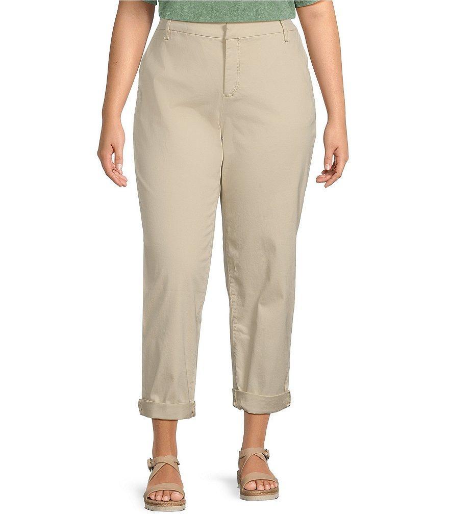 Code Bleu Plus Size High-Rise Straight Leg Double Roll Cuff Chino Pants Product Image