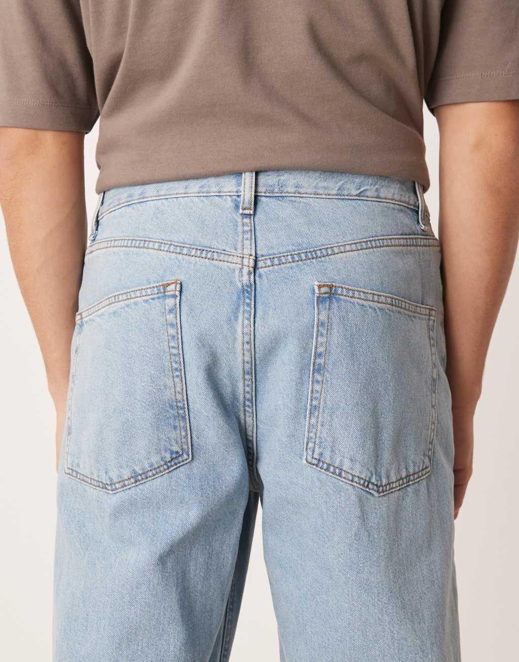 ASOS DESIGN Essential baggy jeans in light stone wash  Product Image