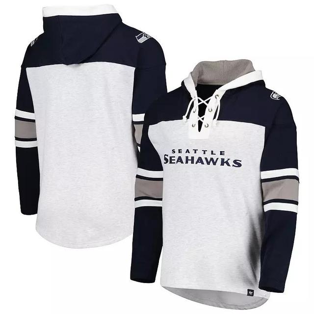 Mens 47 Seattle Seahawks Heather Gray Gridiron Lace-Up Pullover Hoodie Product Image