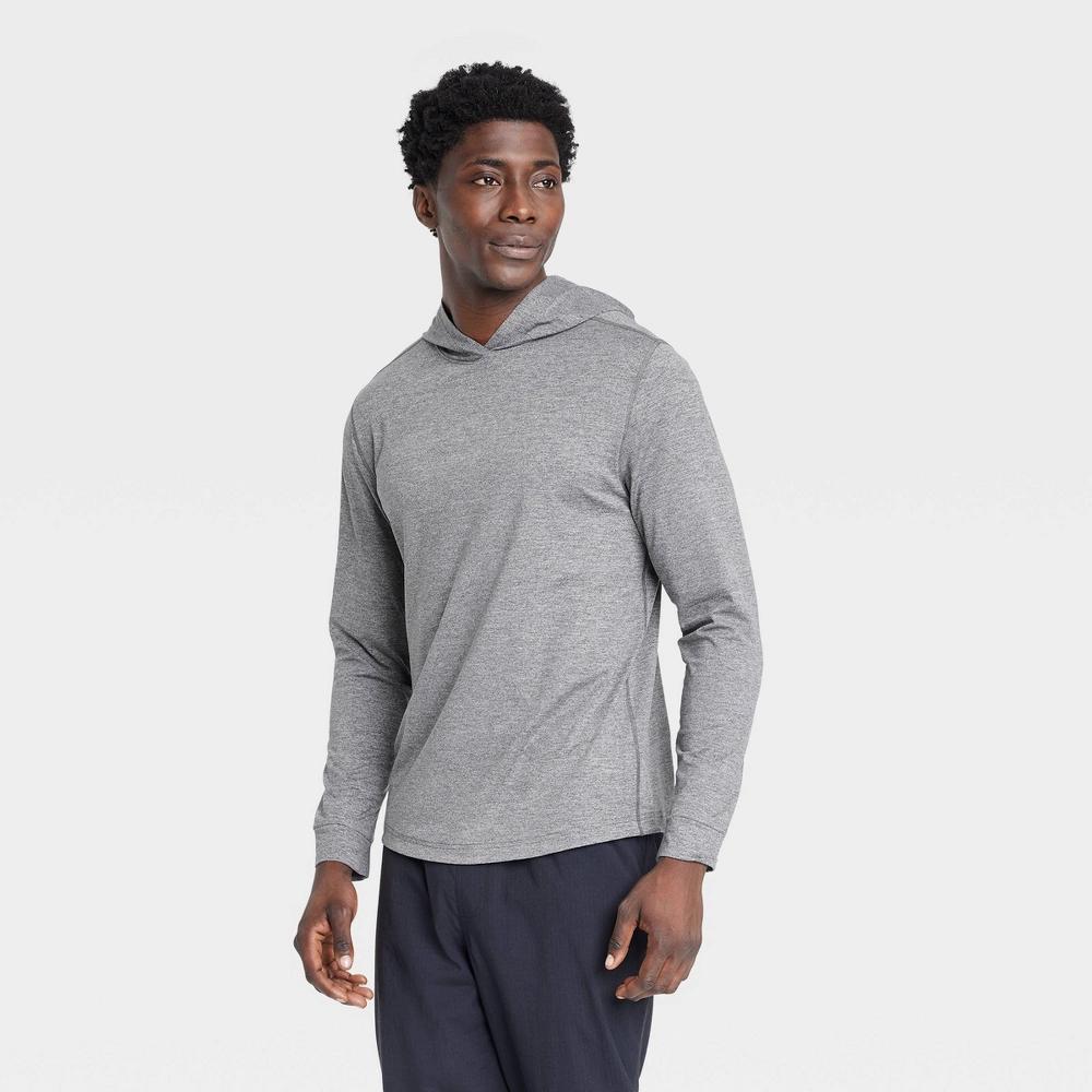 Mens Soft Stretch Hooded Long Sleeve Top - All In Motion Heathered XL Product Image